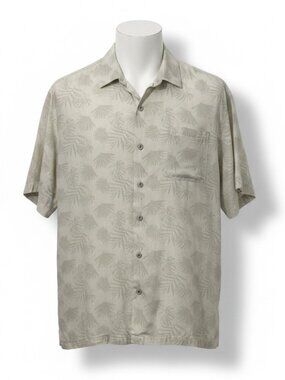 Nat Nast Mens Silk Cotton Button Down Shirt L Coastal Minimalist Resort Plam